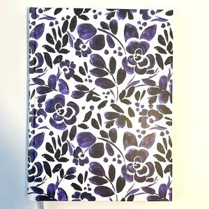 Stunning Navy and White Floral Hardcover Lined Journal